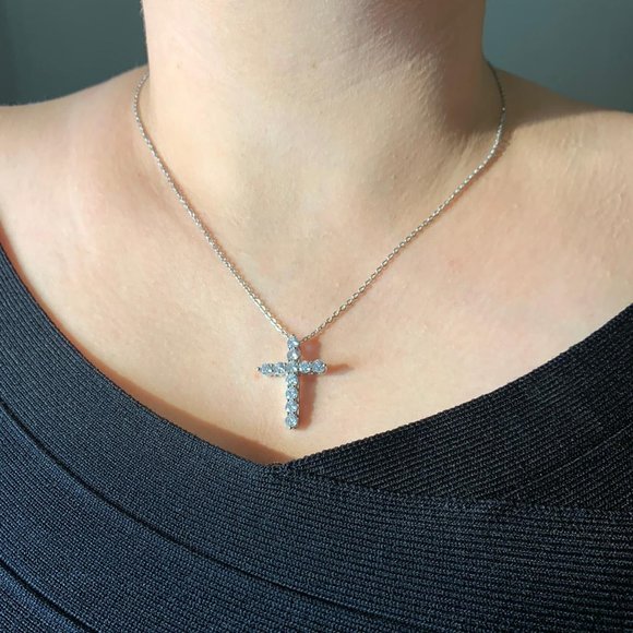 NEW Cross 925 Silver Necklace - Picture 2 of 5